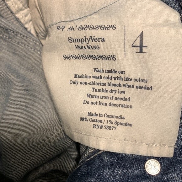 Simply‎ veraVera Wang jeans size 4 cropped/ ankle - Picture 7 of 10